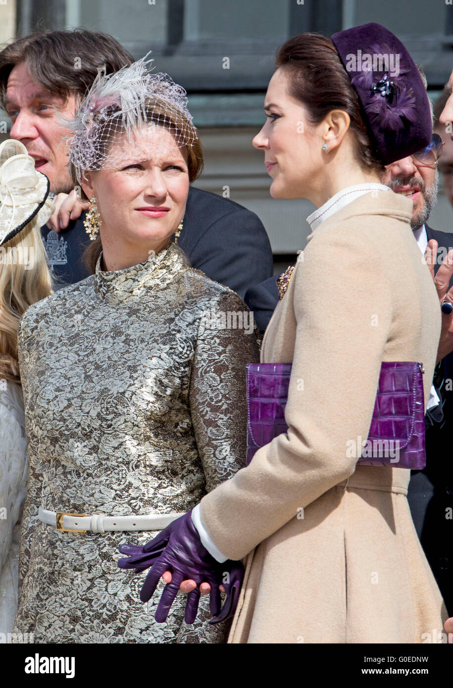 (L-R) Princess Martha Louise, Crown Princess Mary at the inner court