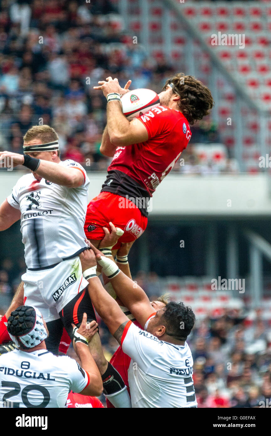 JM FERNANDEZ LOBBE; Rugby Union. French Top 14. Match between RC Toulon and Stade Toulousain ( Toulouse ) at Allianz Riviera on April 30, 2016 in Nice, France. Score 10 - 12 Stock Photo