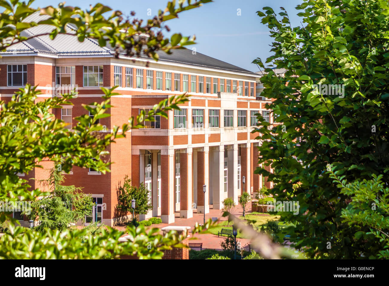 modern and historic architecture at college campus Stock Photo