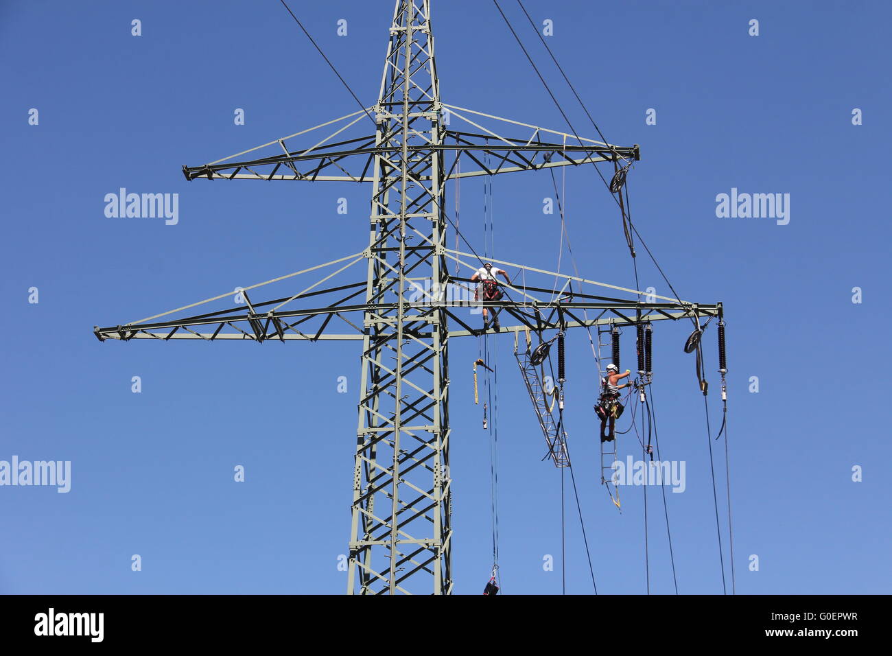 high voltage power line Stock Photo Alamy