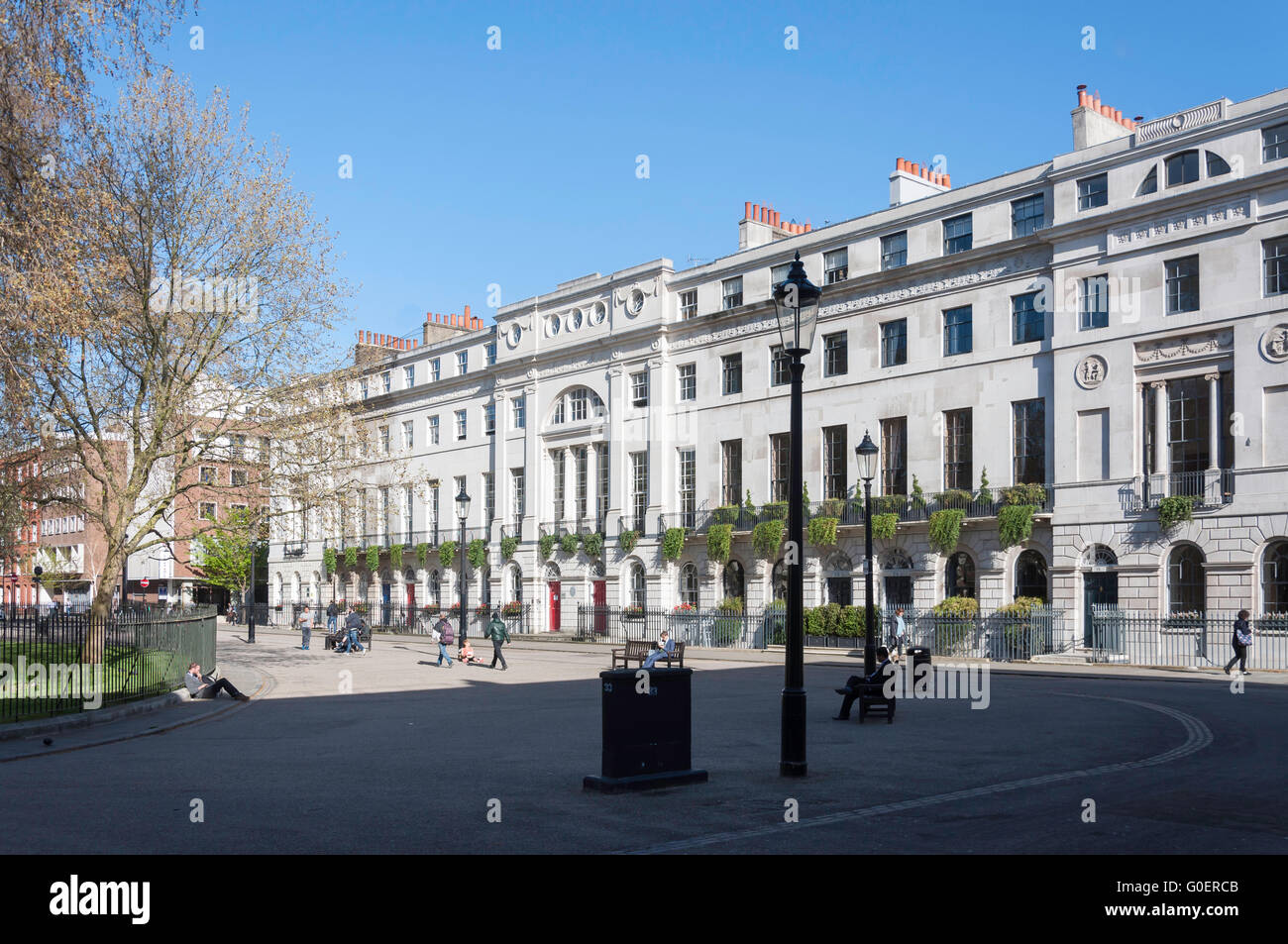 18th century townhouse, Fitzroy Square, Fitzrovia, London Borough of Camden, London, England, United Kingdom Stock Photo