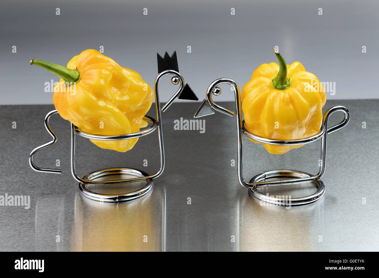 Hot pepper, yellow habanero Stock Photo
