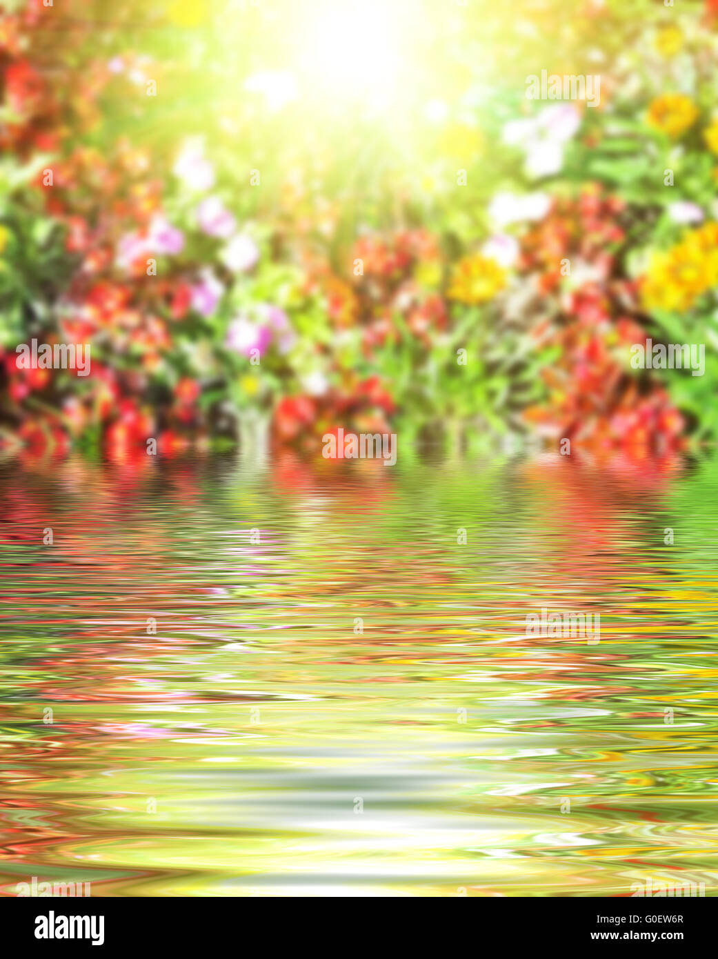 Surface Rippled of water and blur nature backgroun Stock Photo
