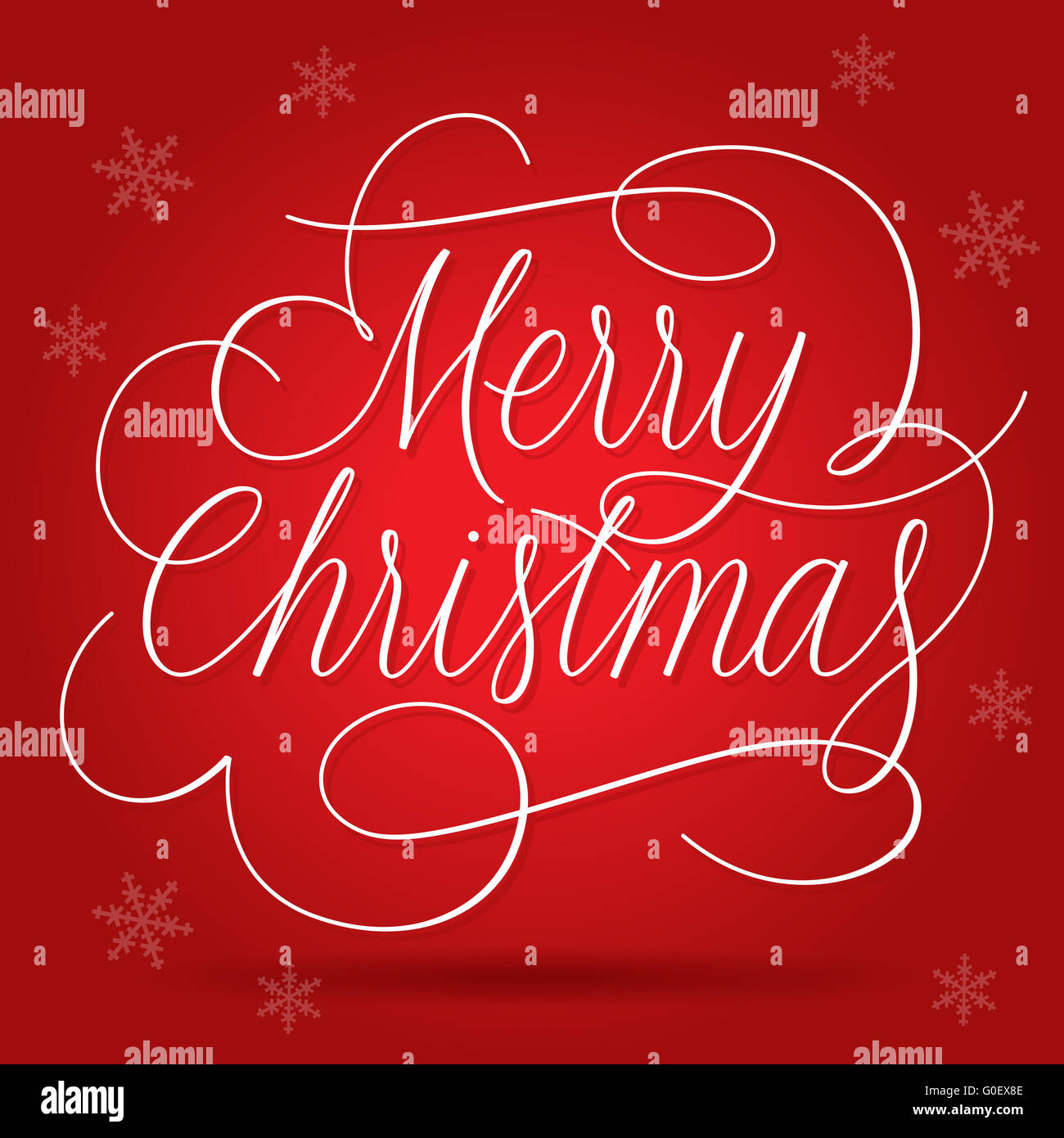 Merry Christmas Greetings Slogan on red background Stock Photo