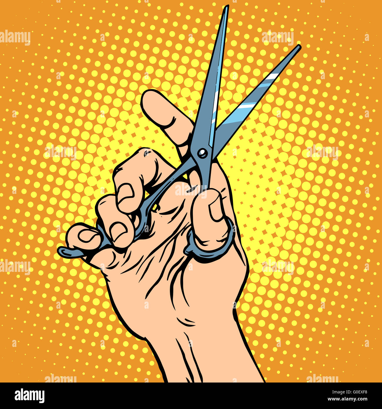 Scissor hand Barber Stock Photo Alamy