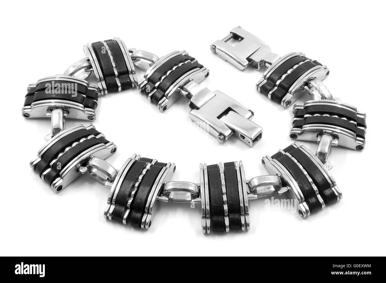 Men's Bracelet stainless steel Stock Photo