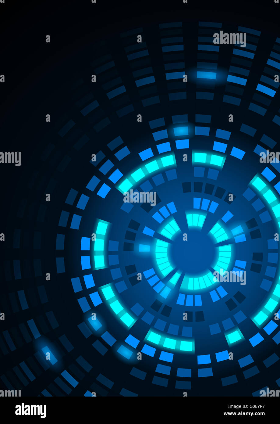 Glowing Blue Segmented Circles Stock Photo Alamy