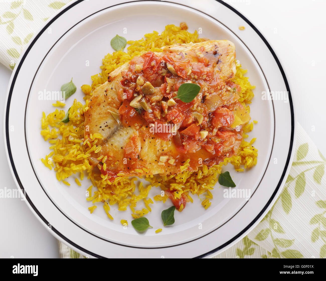 Tilapia with Vegetables Stock Photo Alamy
