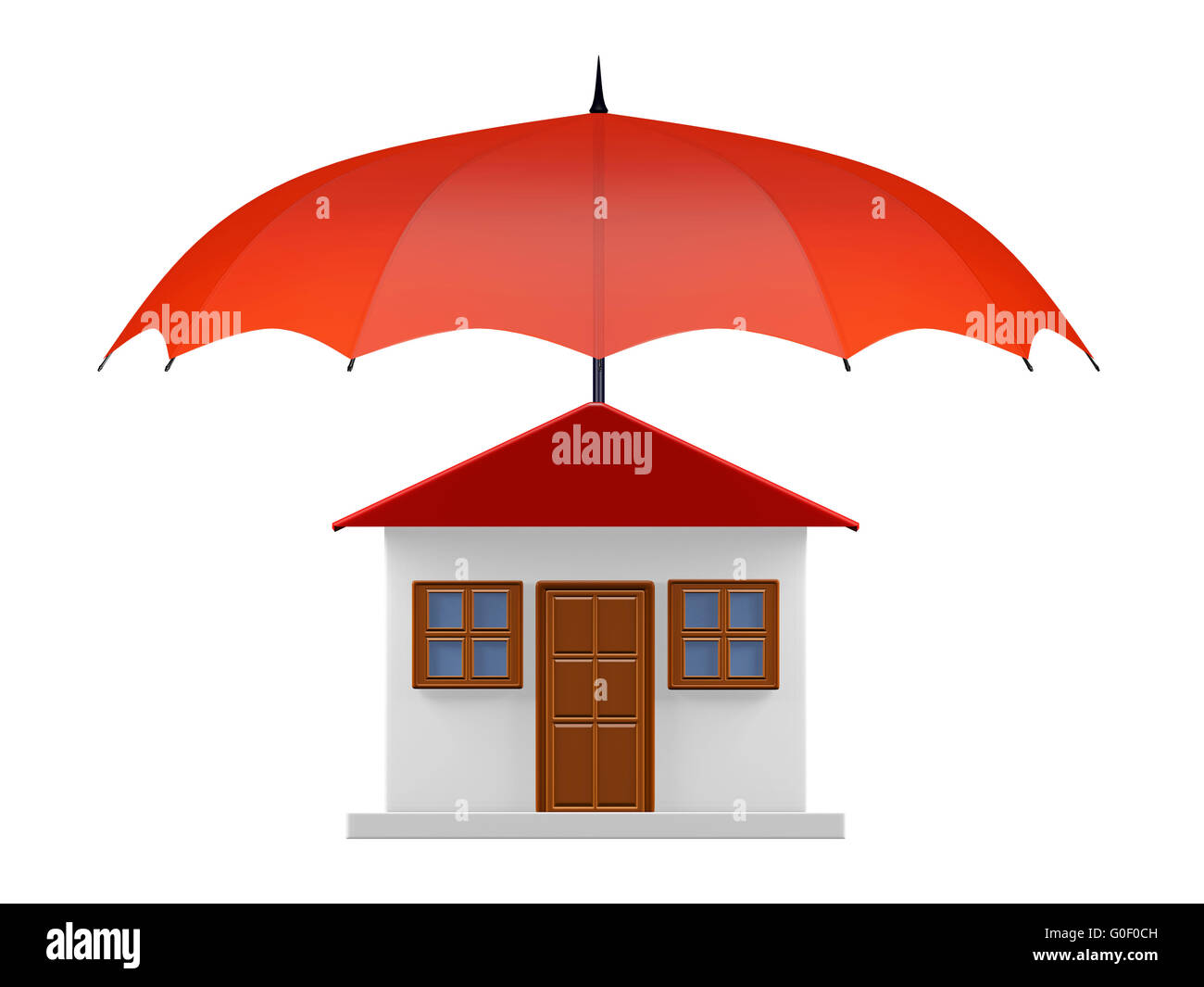 Protected House under Red Umbrella Stock Photo Alamy