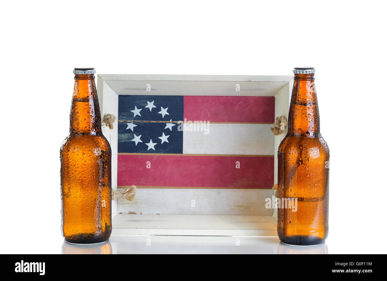 Holiday food and drink serving tray with cold beer isolated on white