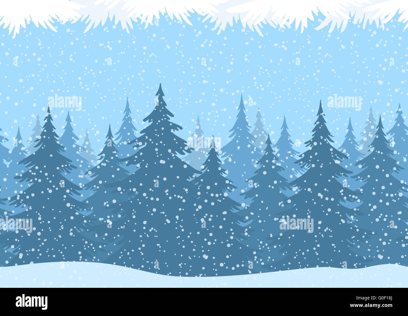 Seamless Christmas Forest Landscape Stock Photo - Alamy