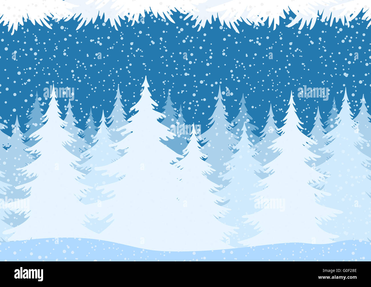 Seamless Christmas Forest Landscape Stock Photo - Alamy
