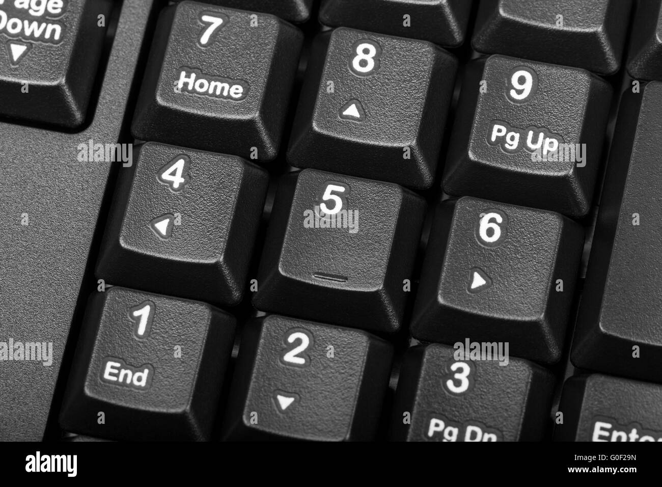 numeric keypad on the black computer keyboard Stock Photo