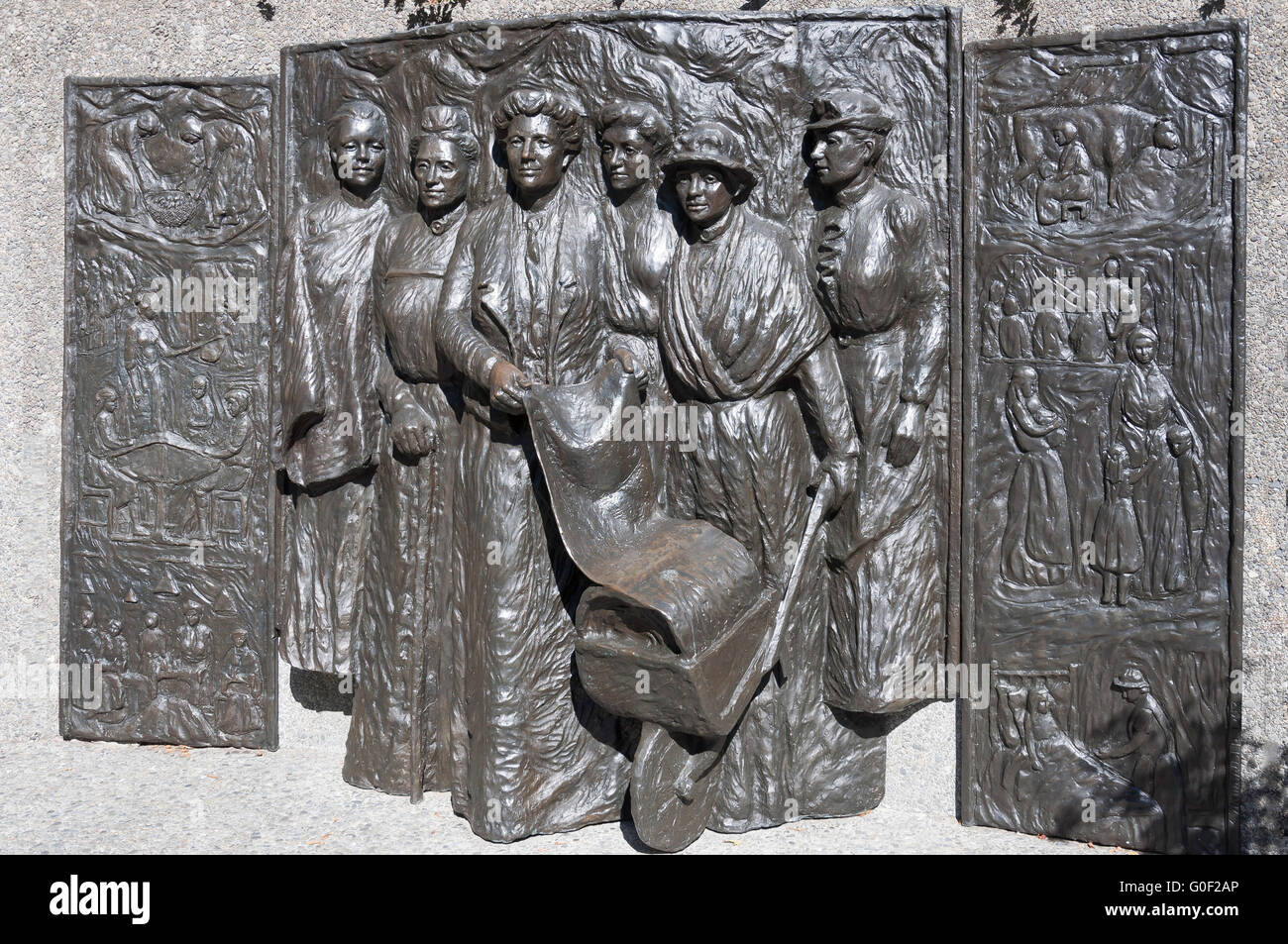 Kate Sheppard National Suffragists Memorial, Oxford Terrace, Christchurch, Canterbury, New Zealand Stock Photo