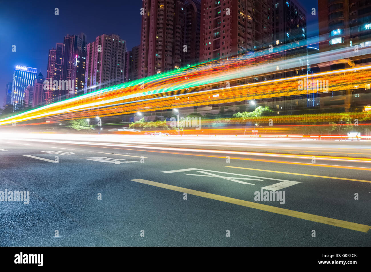 light trails Stock Photo