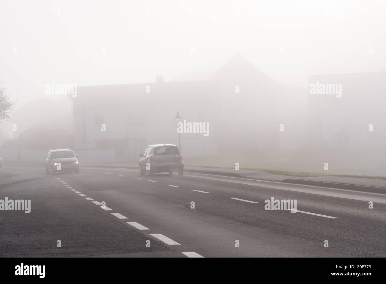 poor visibility for motorists leads to increased risk of accidents Stock Photo