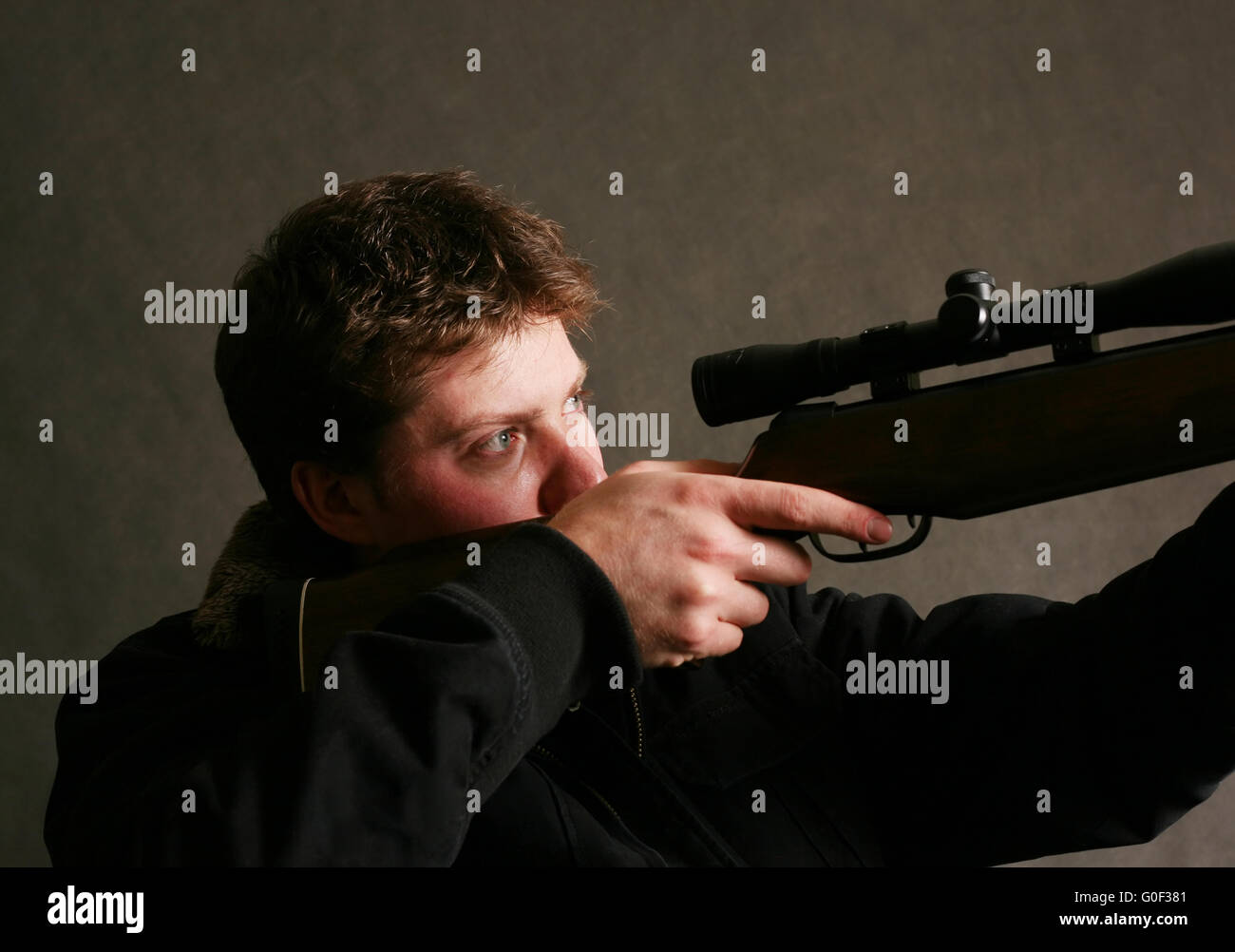 Man with a gun Stock Photo