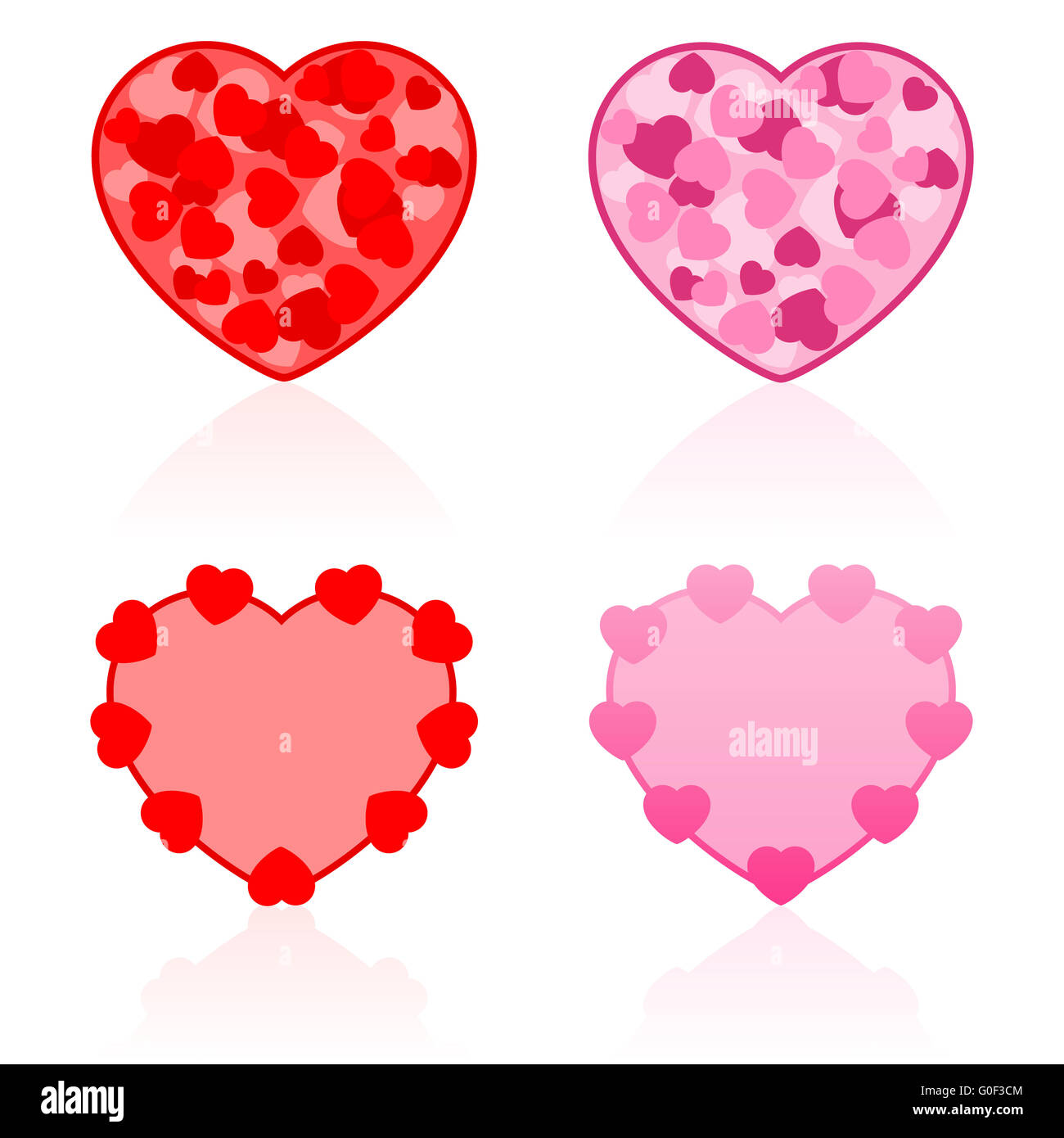Valentines Icons Hearts Stock Photo