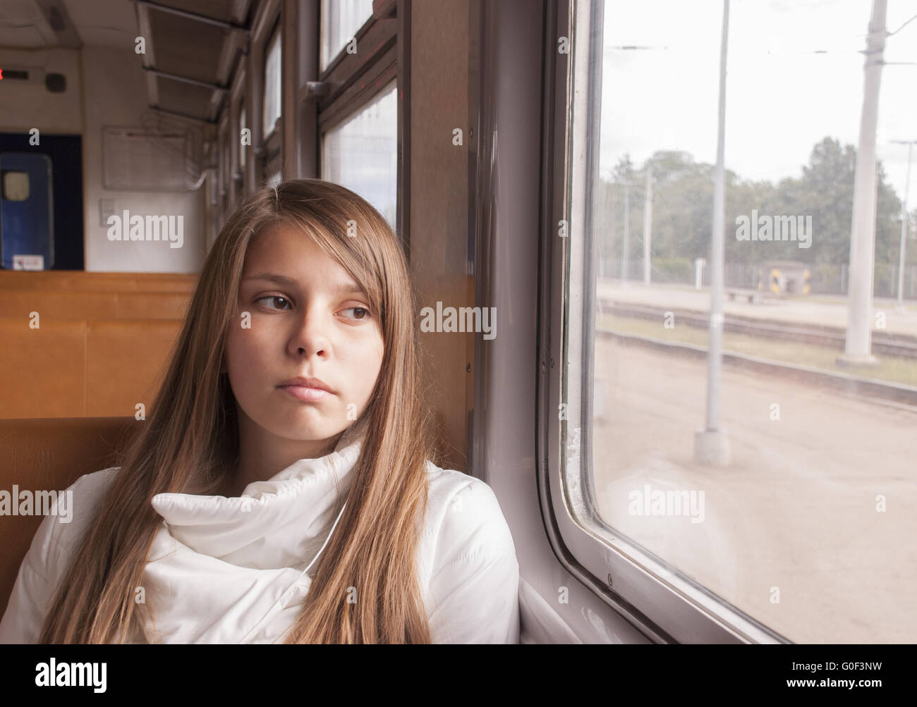 Girl on the train Stock Photo Alamy