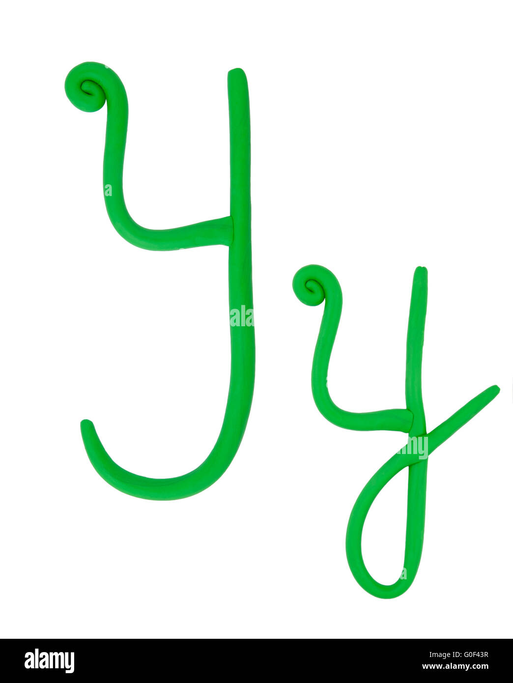 The letter Y of plasticine on a white background Stock Photo - Alamy