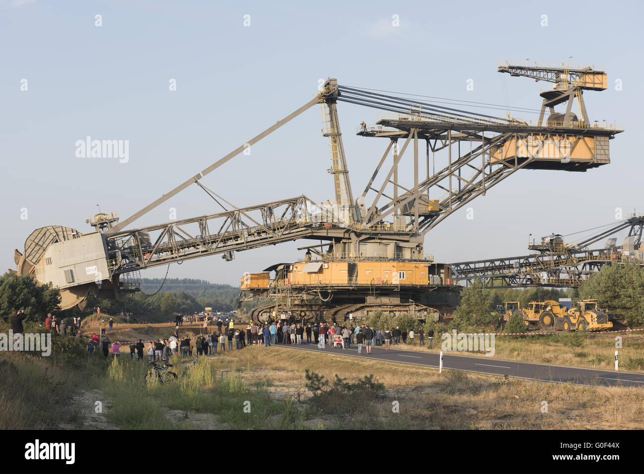 bucketwheel excavator cross a highway Stock Photo Alamy