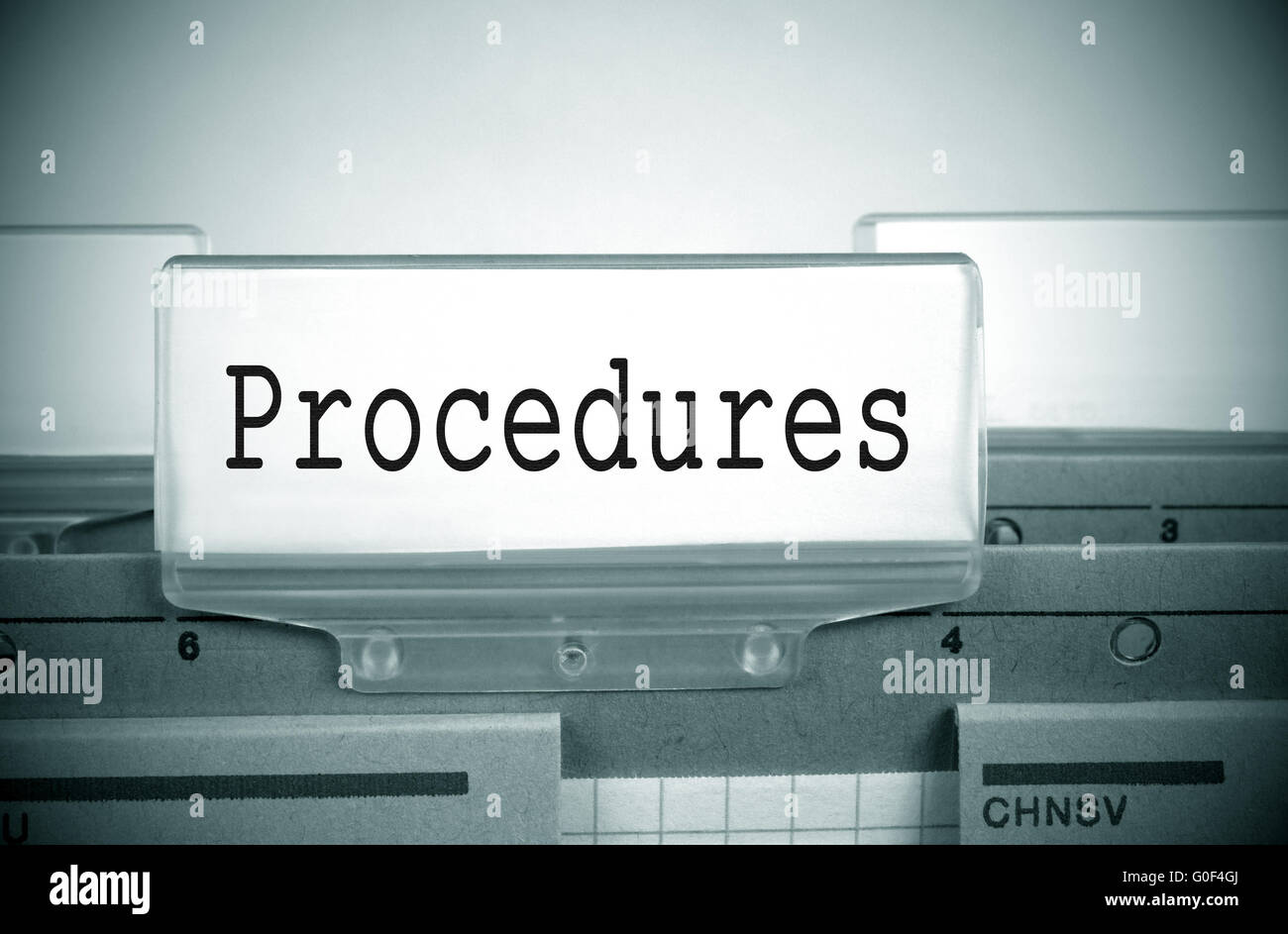 Procedures Register Folder Index Stock Photo