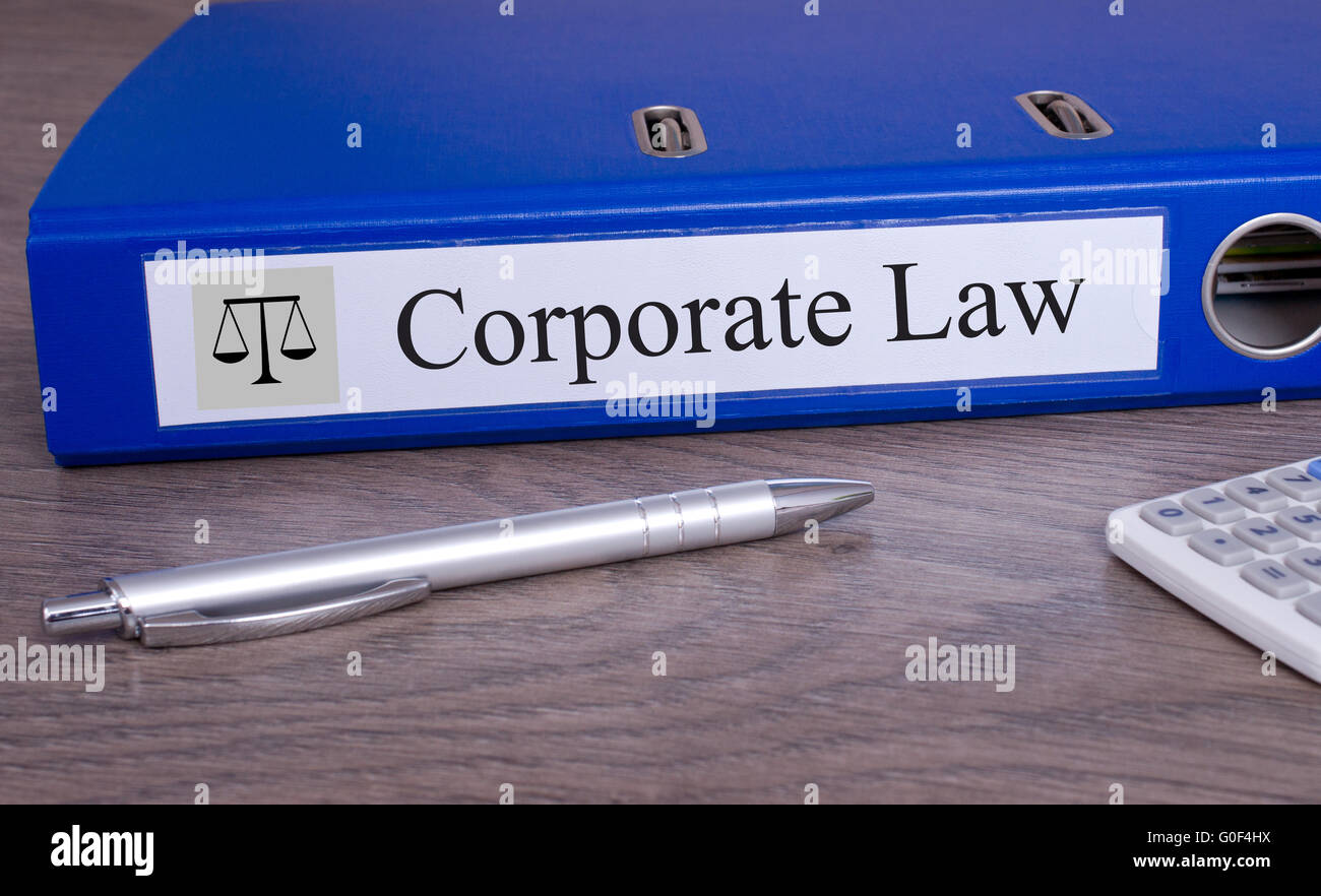 Corporate Law blue binder in the office Stock Photo Alamy