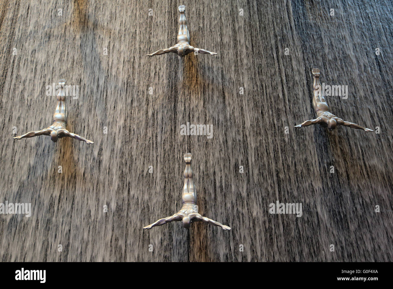 Artificial waterfall in the Dubai Mall Stock Photo