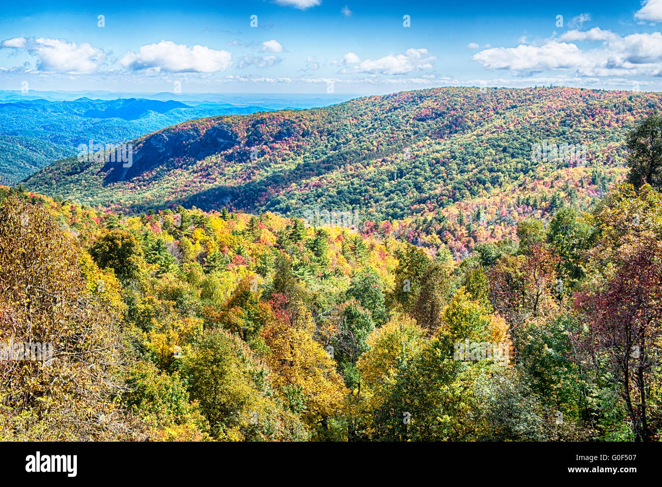 Blue Ridge Parkway National Park Sunrise Scenic Mountains Autumn Landscape Stock Photo Alamy