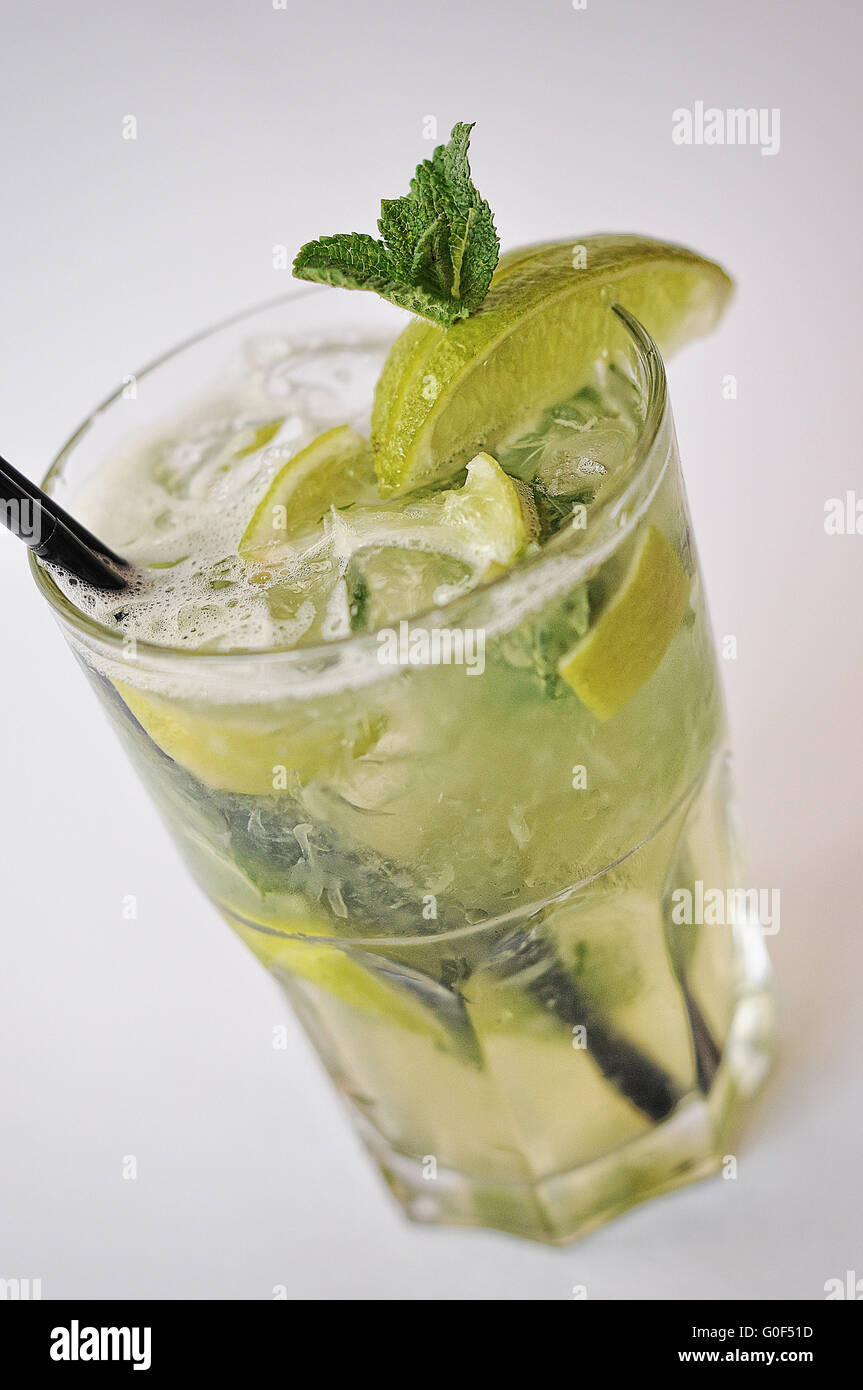 coctail mojito isolated on the white background Stock Photo