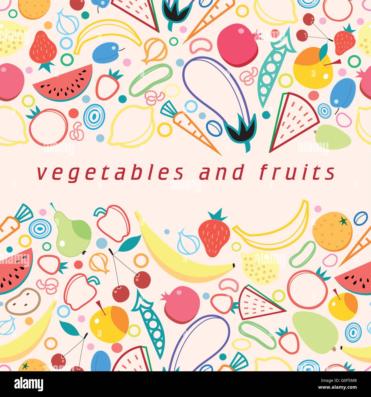 Seamless pattern fruits and vegetables Stock Vector Image & Art - Alamy