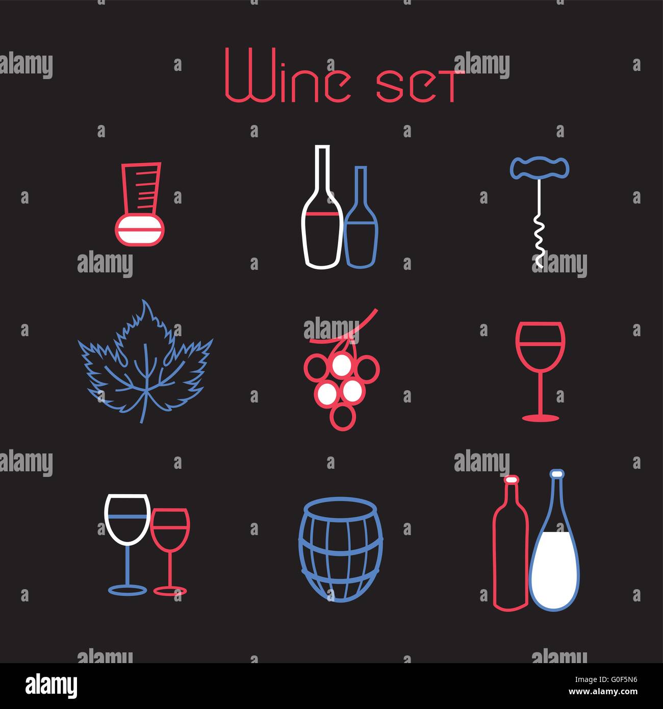 Wine elements set Stock Vector Image & Art Alamy
