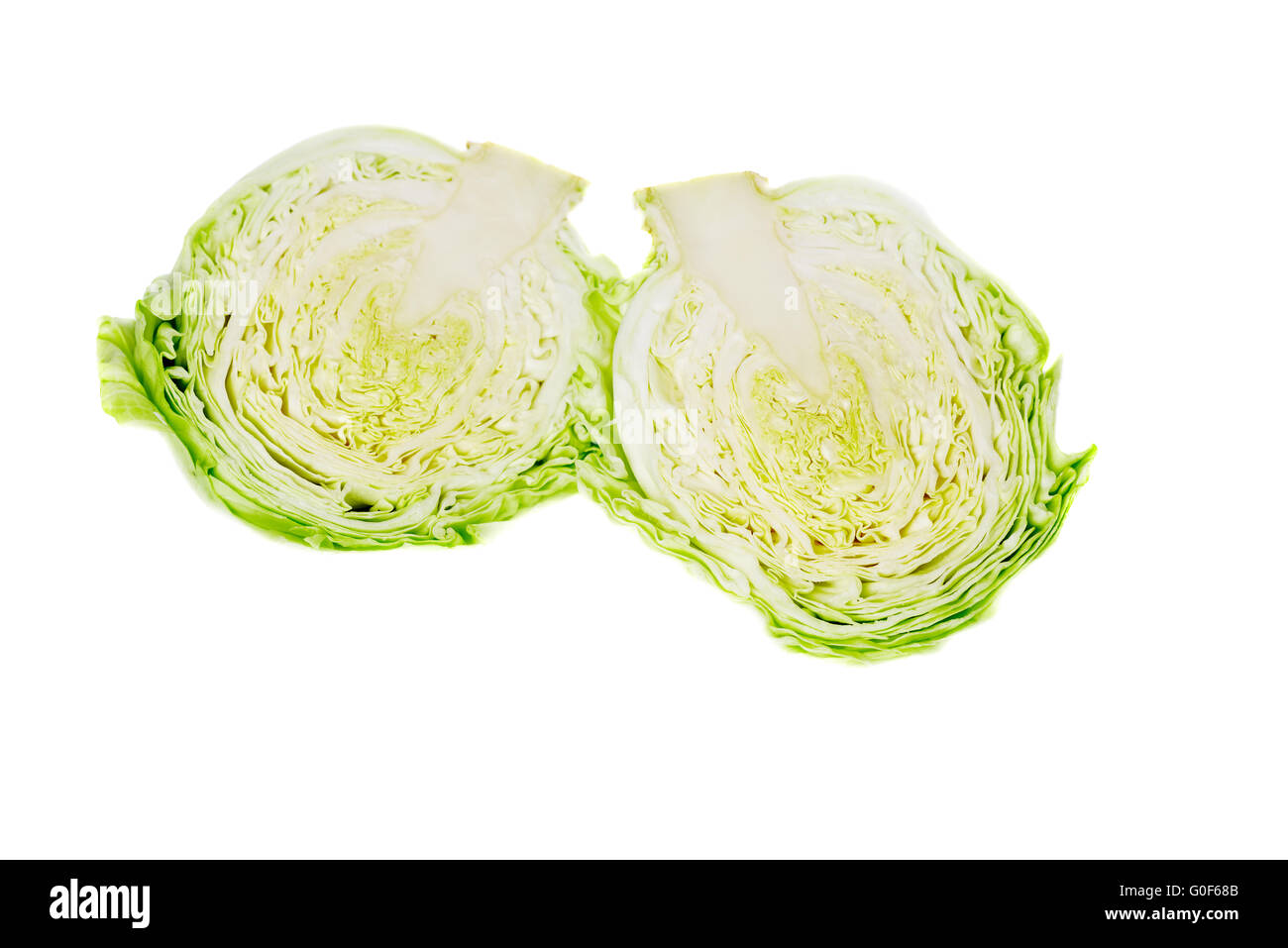 Cutted cabbage isolated on white Stock Photo