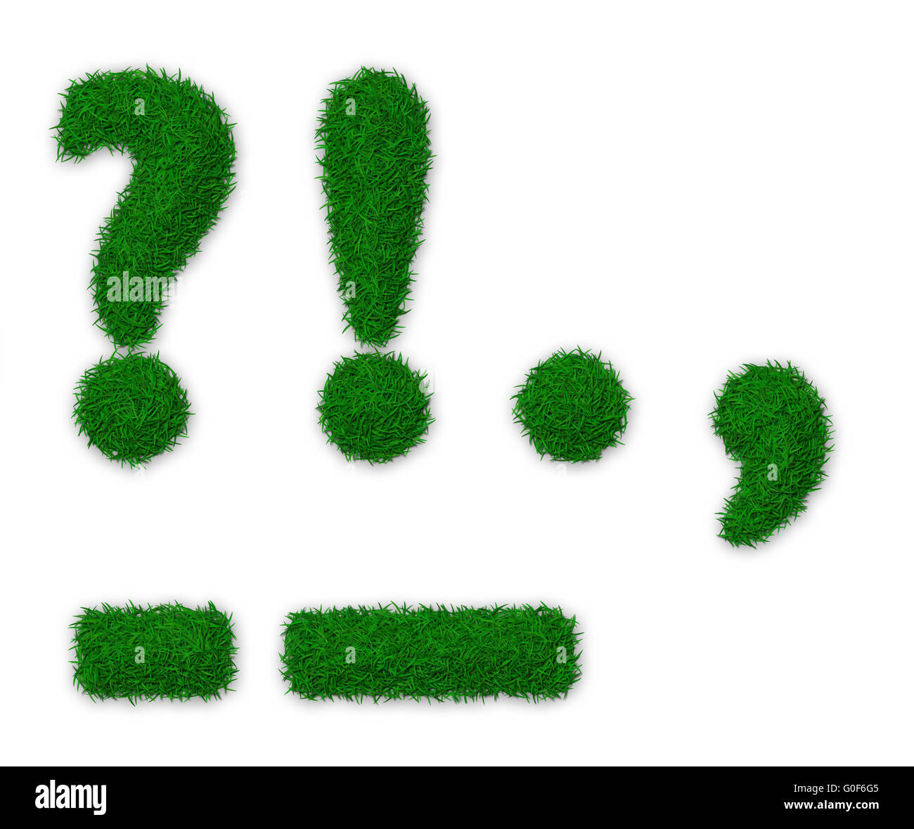 Illustration of punctuation marks made of grass Stock Photo Alamy