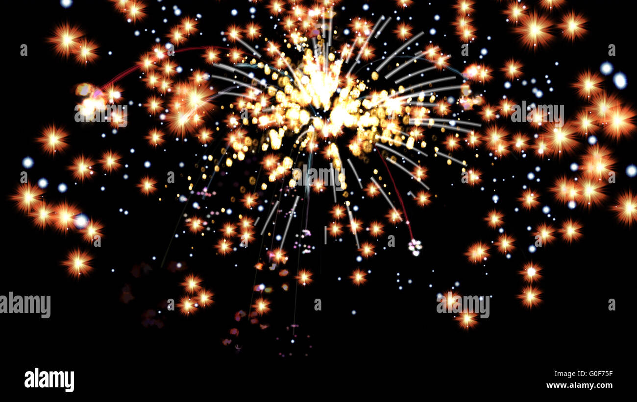 Digital Illustration of a Fireworks Stock Photo