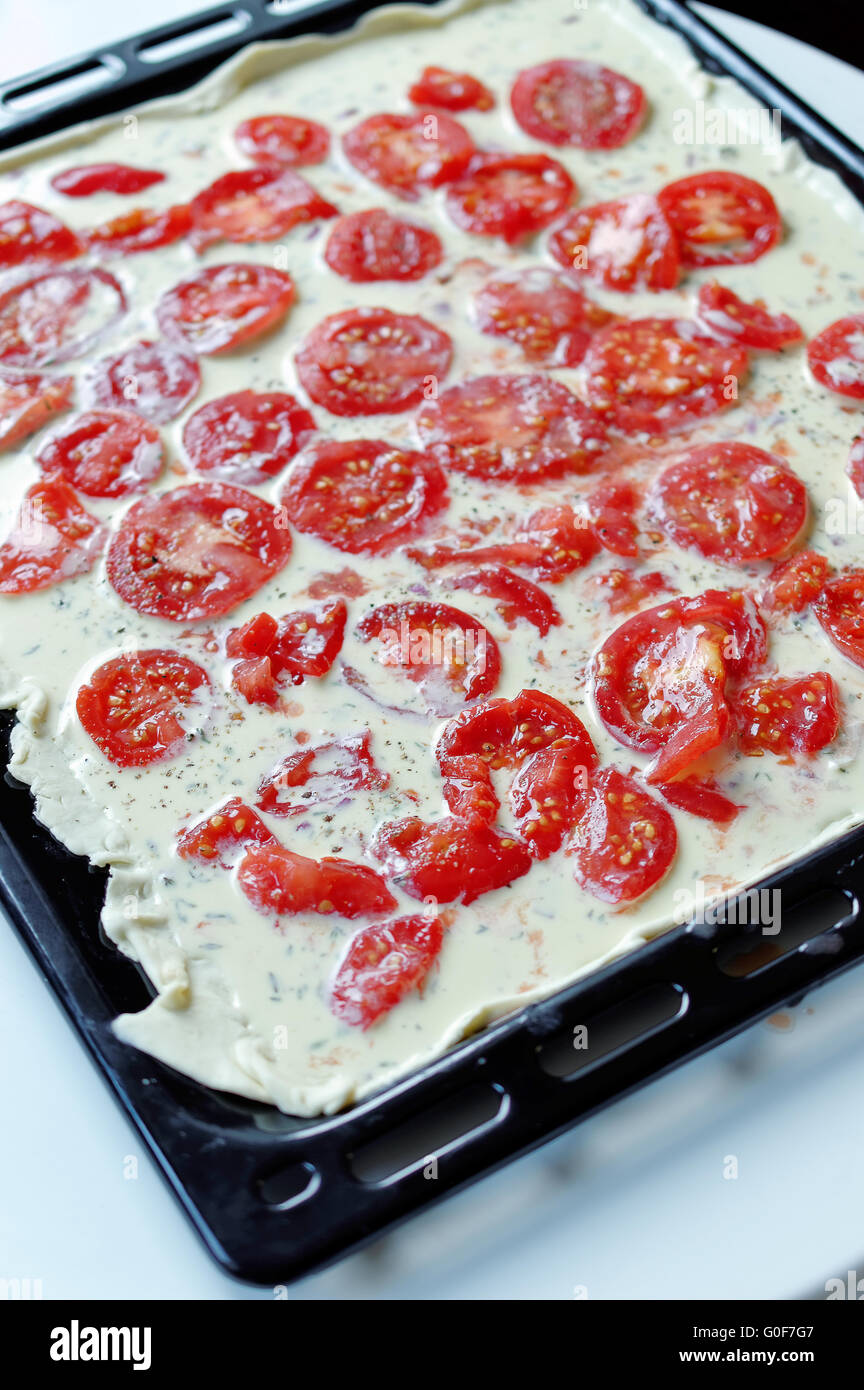 Tarte with tomatoes Stock Photo