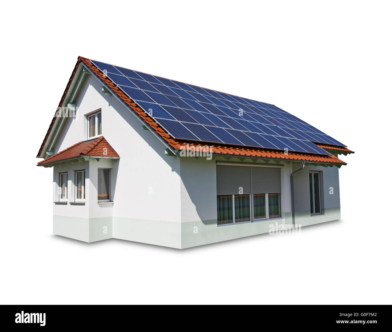 solar panels on the house roof Stock Photo