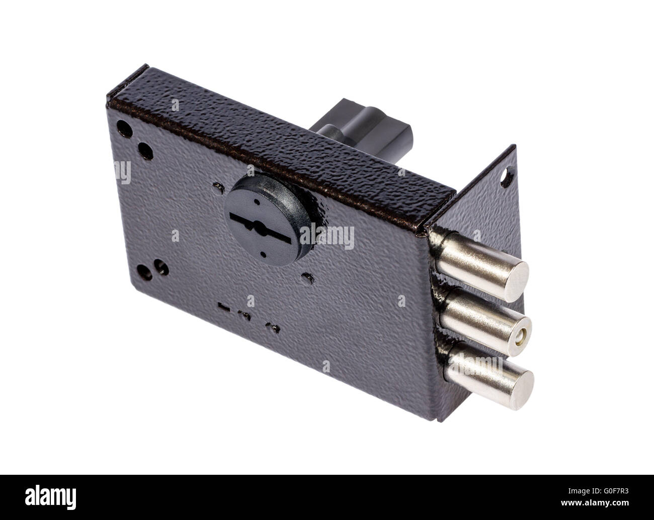 Security door lock isolated on white background Stock Photo - Alamy