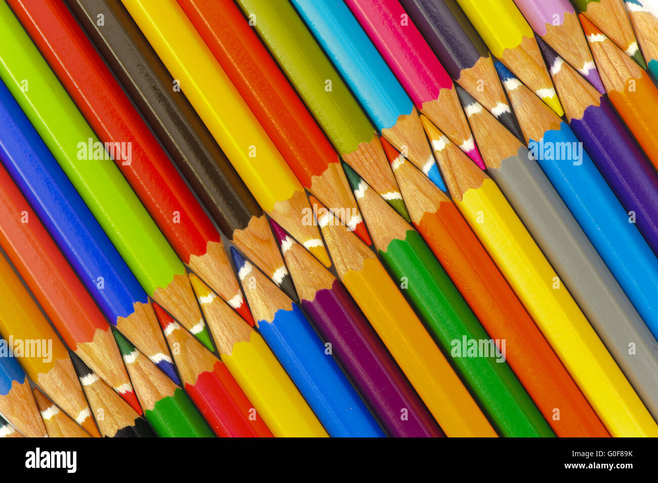 crayons show symbolic teamwork Stock Photo