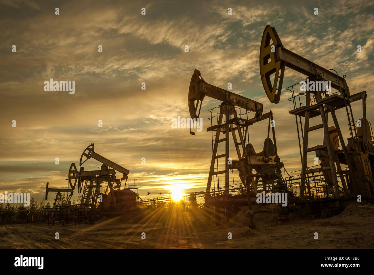 Oil pumps Stock Photo Alamy