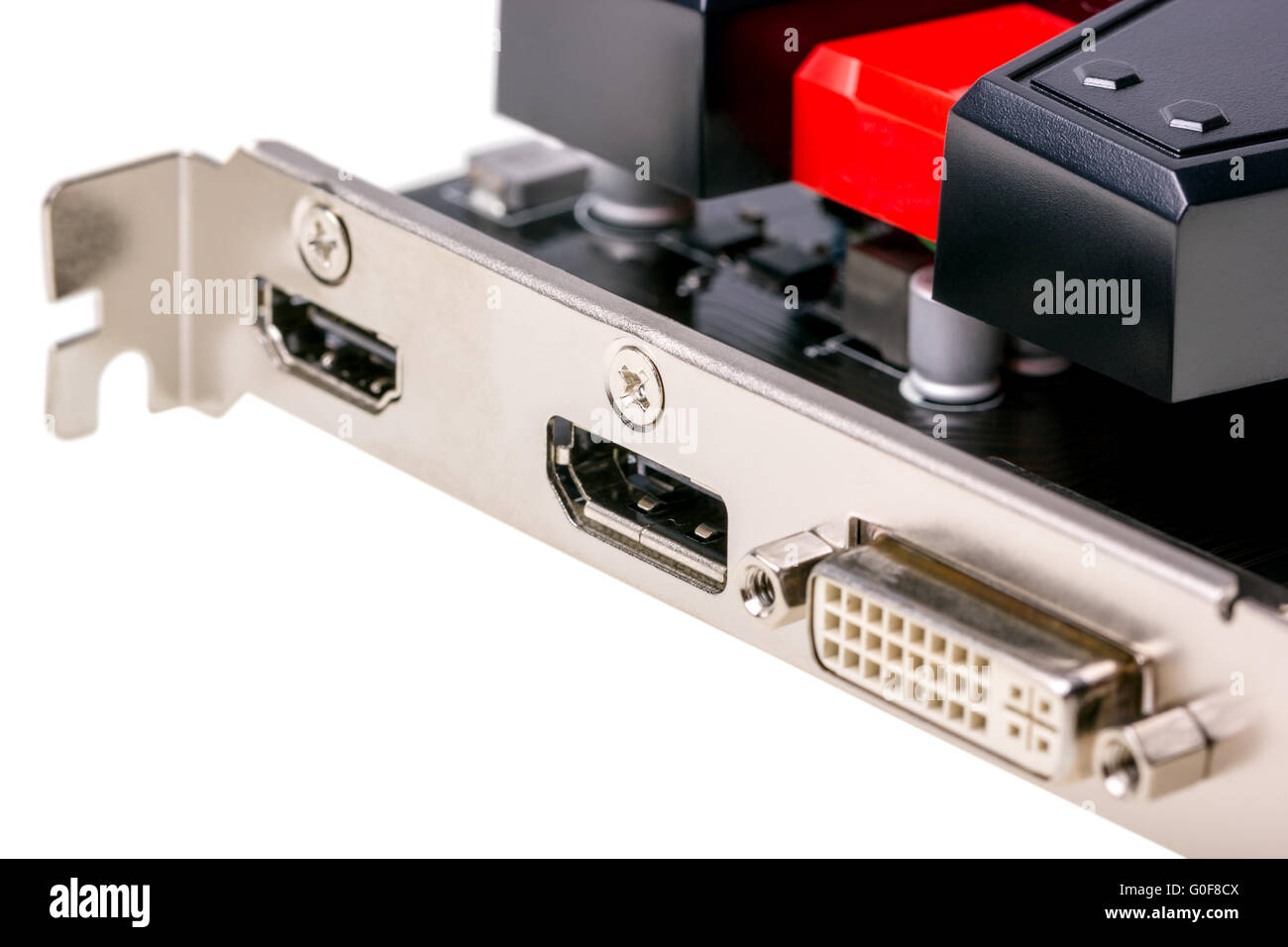 Computer videocard connector isolated on the white Stock Photo