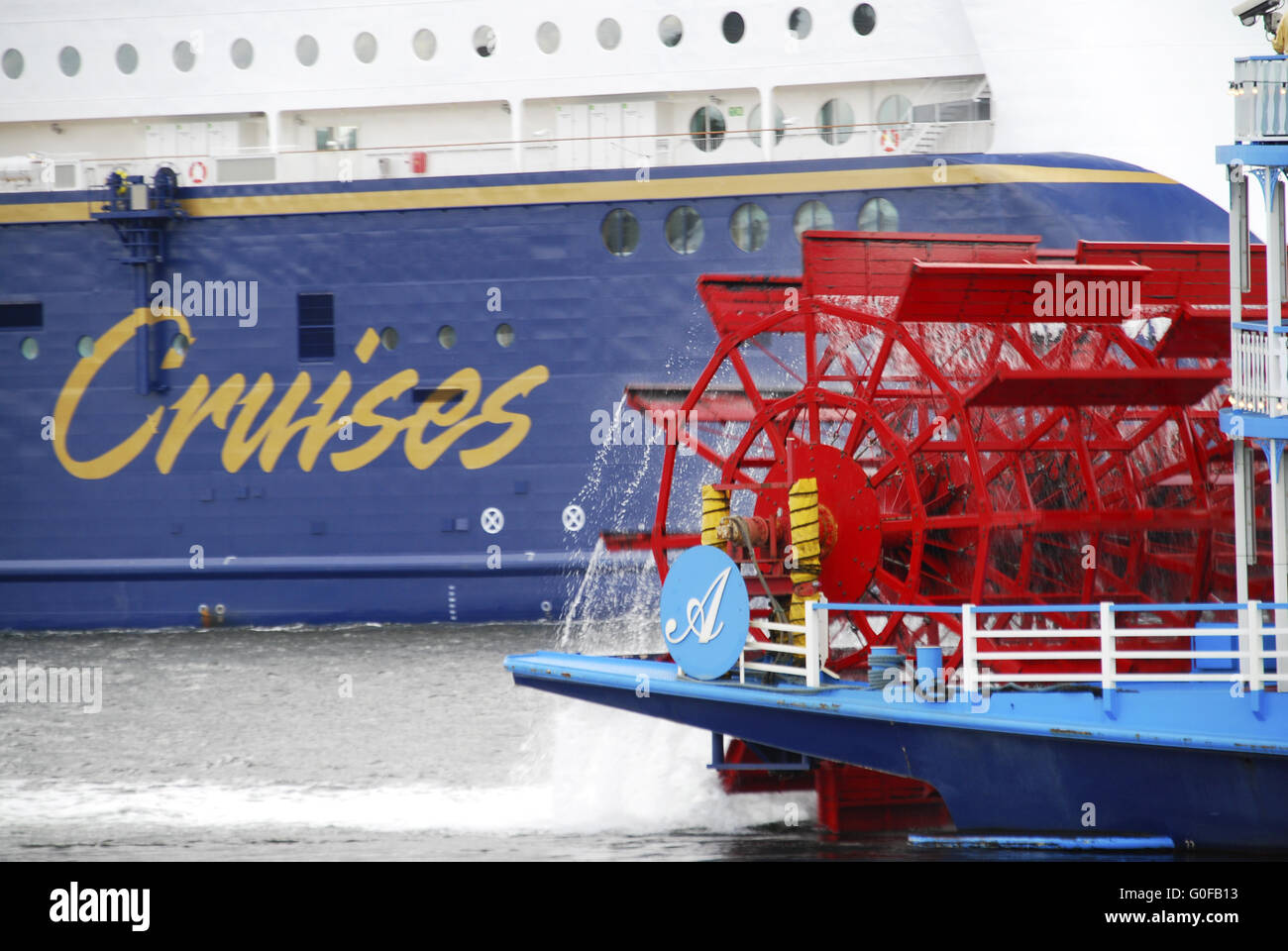 Paddle Wheel Steamer in Kiel, Germany Stock Photo