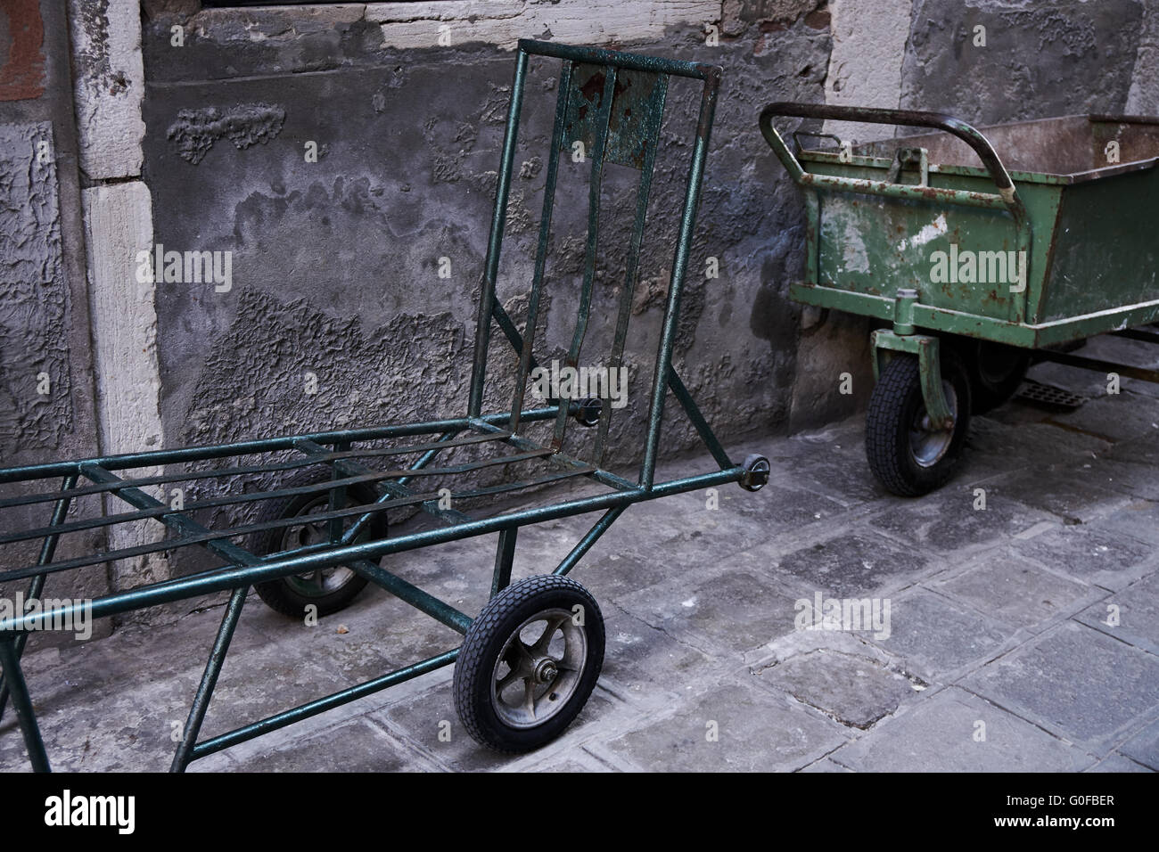 luggage carts in Venice Stock Photo Alamy