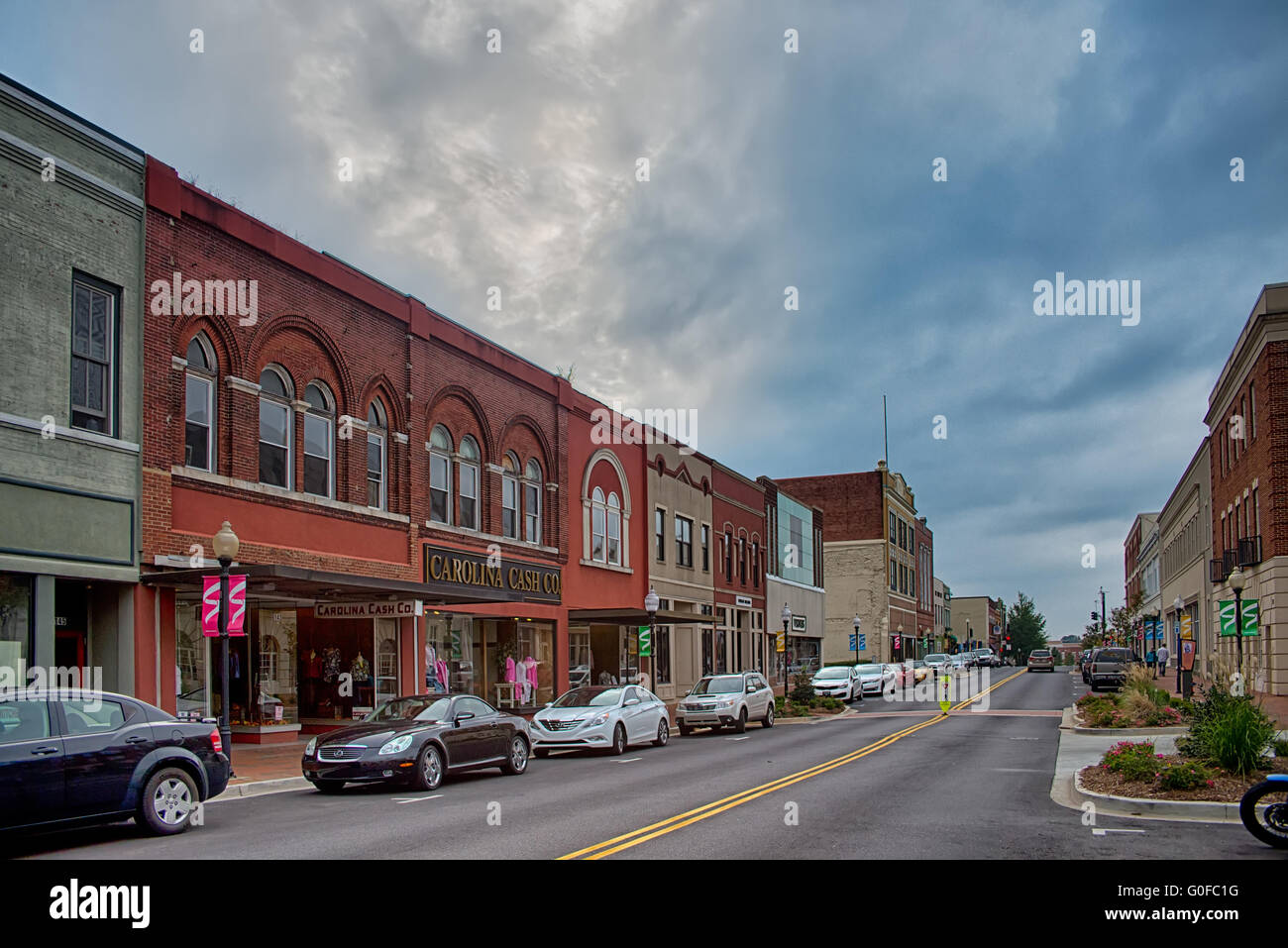 spartanburg south carolina city skyline and downtown surroundings Stock Photo