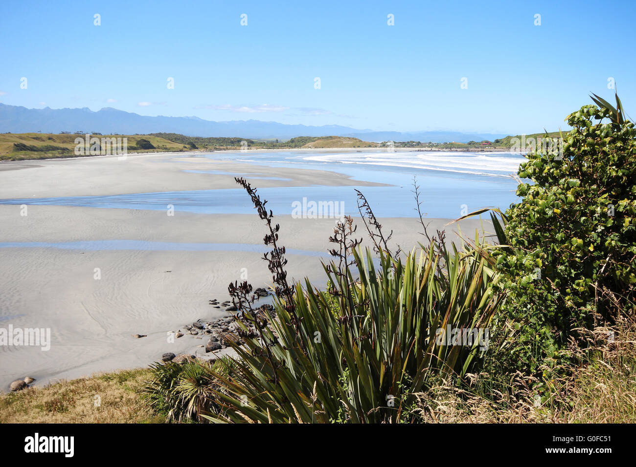 Beach at the westcoast of South Island, New Zealand Stock Photo