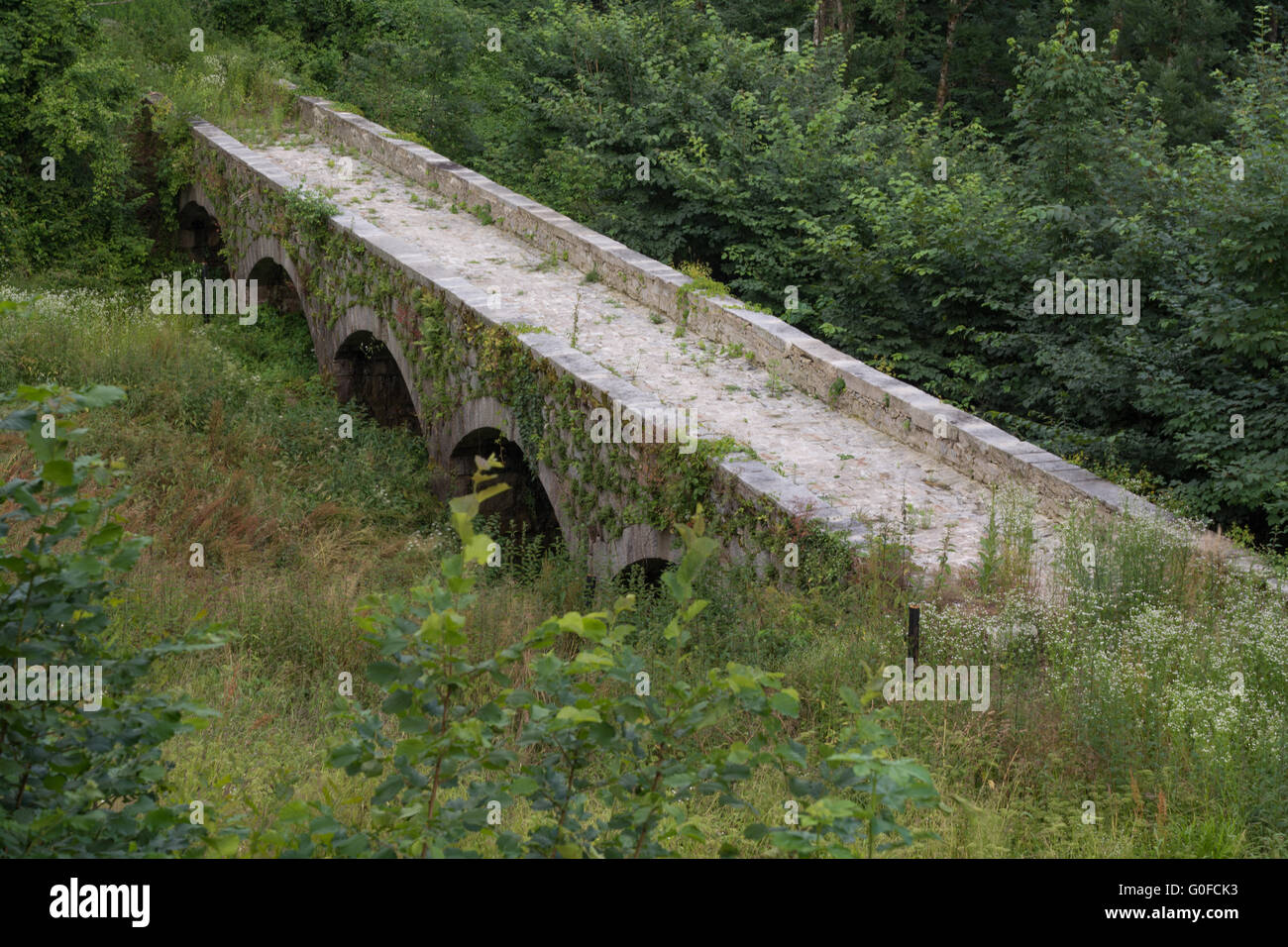 Historic stone bridge near the castle Neuhaus - austria Stock Photo