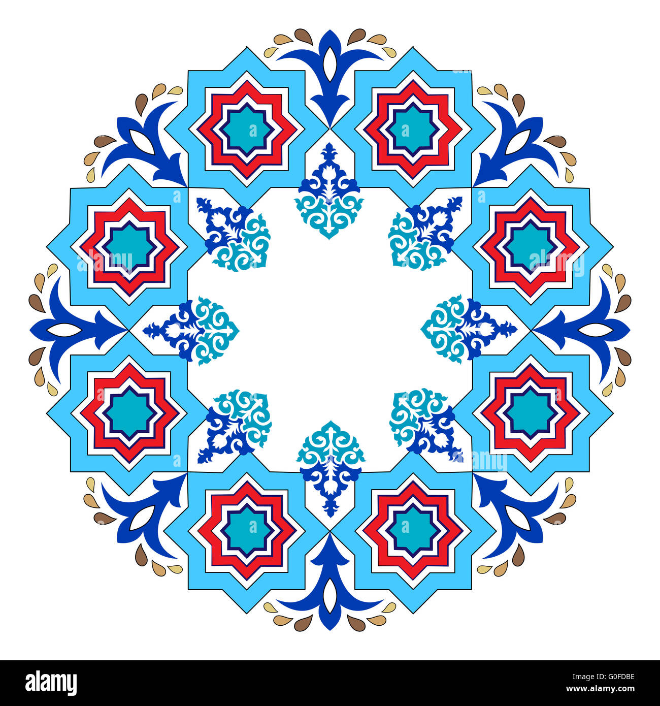 Antique ottoman turkish pattern vector design eight Stock Photo