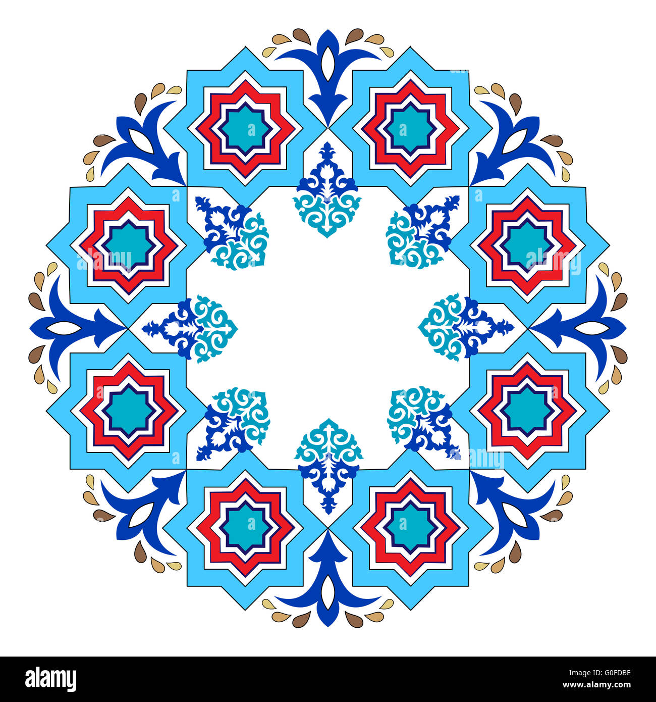 Antique ottoman turkish pattern vector design eight Stock Photo - Alamy