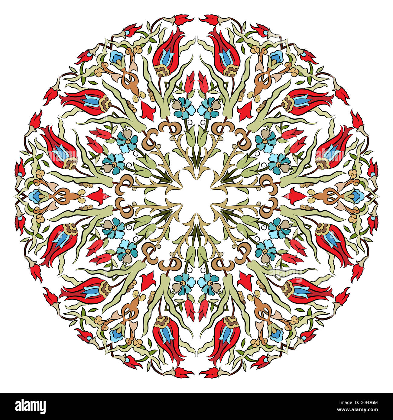 Antique ottoman turkish pattern vector design nine Stock Photo