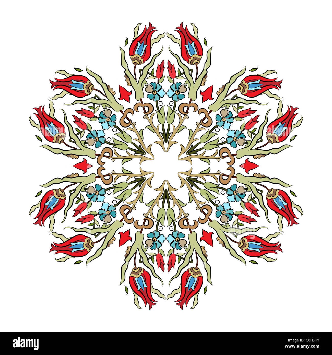 Antique ottoman turkish pattern vector design ten Stock Photo
